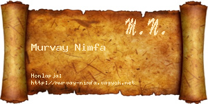 Murvay Nimfa névjegykártya